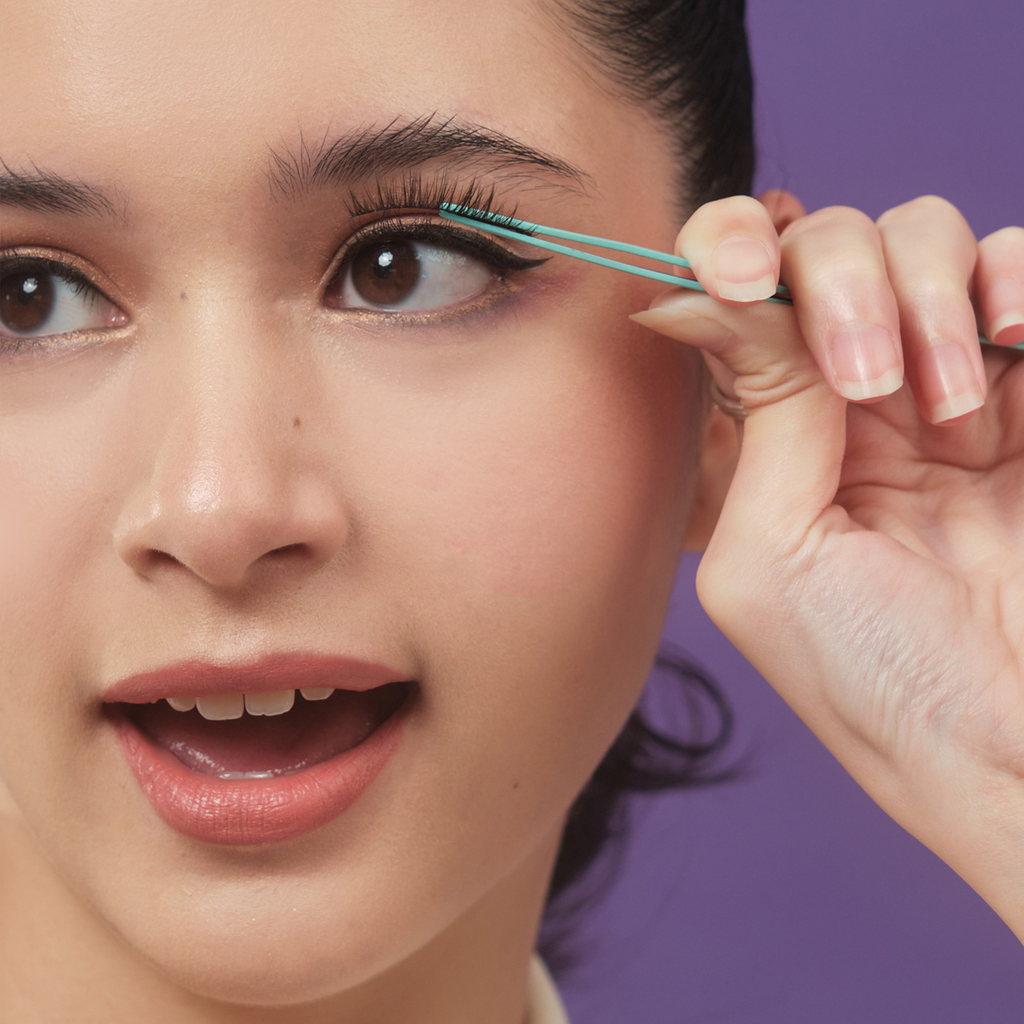 Asian woman wearing Lulu Lashes Magnetic false eyelashes